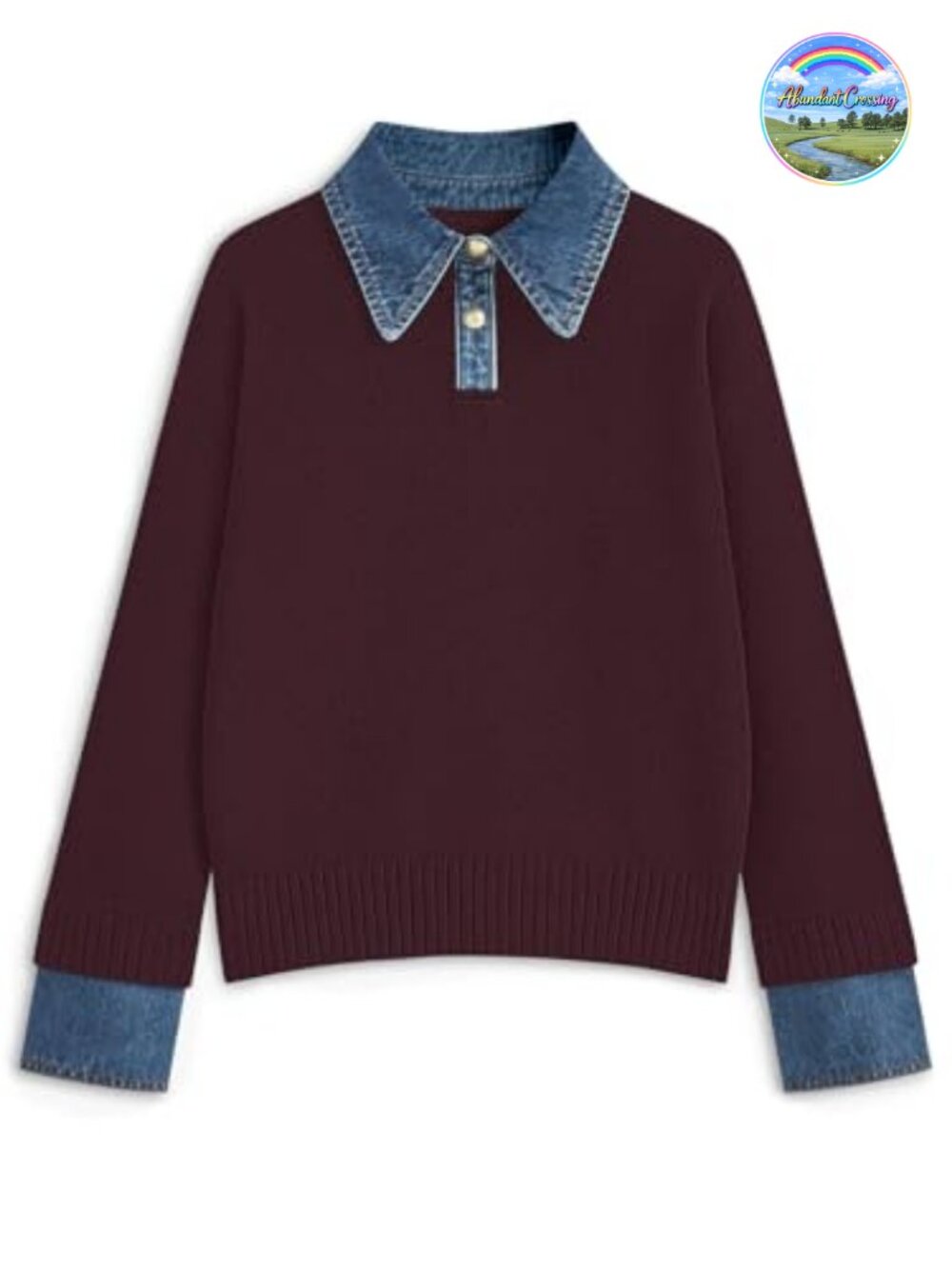 Oversized Collared Knit Sweater Button Down Pullover V-Neck Fall